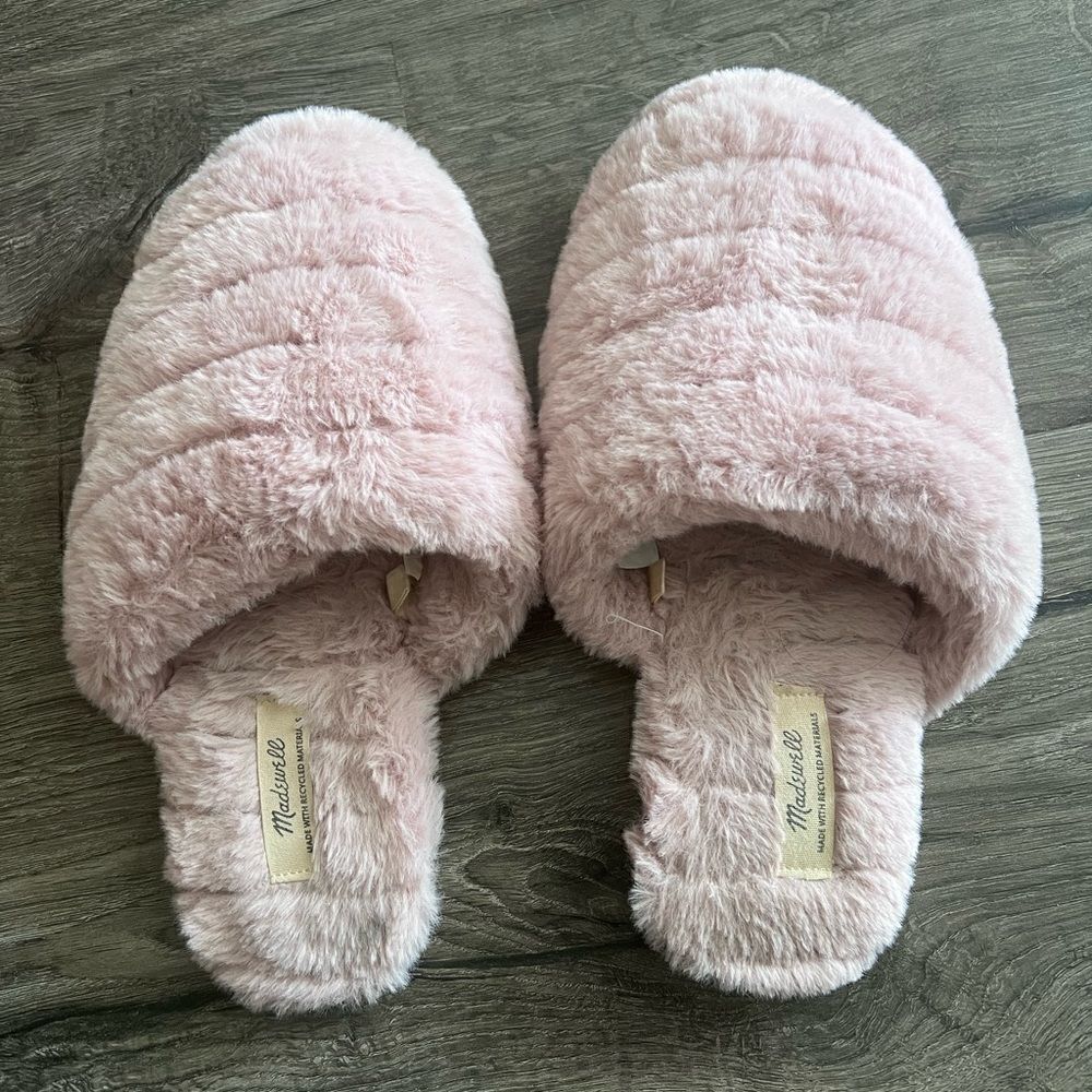 Madewelll pink faux fur slipprs size 7 - Picture 4 of 4